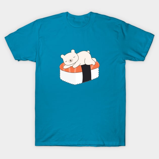 Cute Polar Bear Sushi T-Shirt T-Shirt by happinessinatee